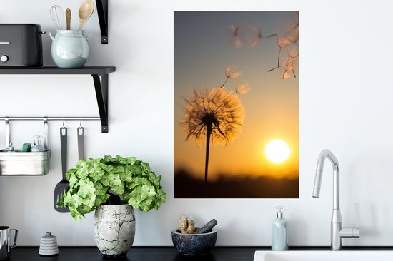 Stickers muraux - Pissenlit - Soleil - Coucher de Soleil - 40x60 cm - Film Adhésif