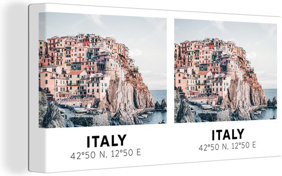 Tableau sur toile Italie - Maisons - Berg - 160x80 cm - Décoration murale