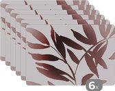 Placemat - Bladeren - Design - Abstract - 45x30 cm - 6 stuks - Hittebestendig - Anti-Slip - Onderlegger - Afneembaar