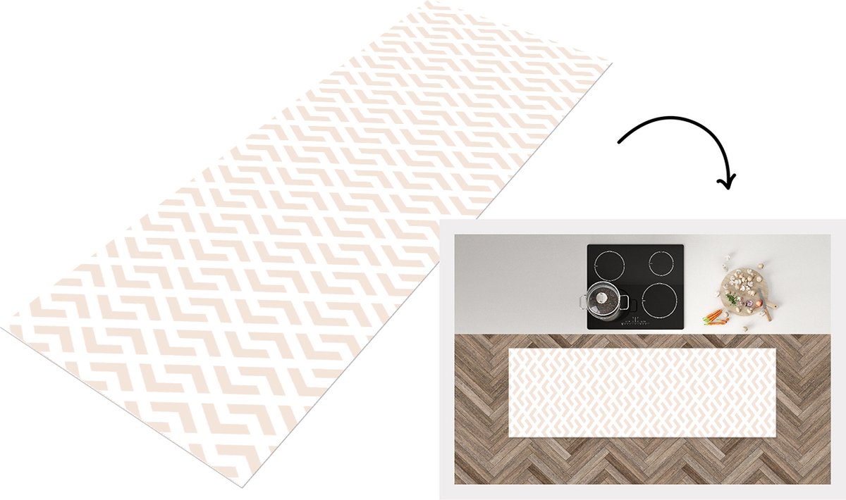 KitchenYeah Keukenloper - Loper keuken - Abstract - Patronen - Design - Lijn - 180x60 cm - Keukenloper vinyl Multicolor