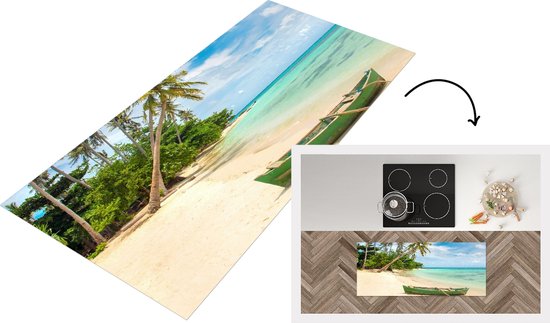 CREARREDA Kitchen Runner Wood Tropical Hexagons, 120 x 50 cm, Vinyl