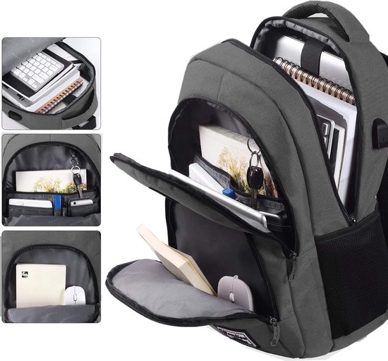 Mochila para computadora portátil de alta capacidad, mochila escolar duradera pa
