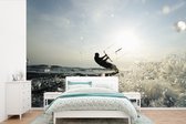 Papier peint photo peint photo vinyle - Personne kitesurf largeur 390 cm x hauteur 260 cm - Tirage photo sur papier peint (disponible en 7 tailles)