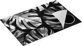Chefcare Inductie Beschermer Gouden Bladeren - Zwart Wit - 80x55 cm - Afdekplaat Inductie - Kookplaat Beschermer - Inductie Mat