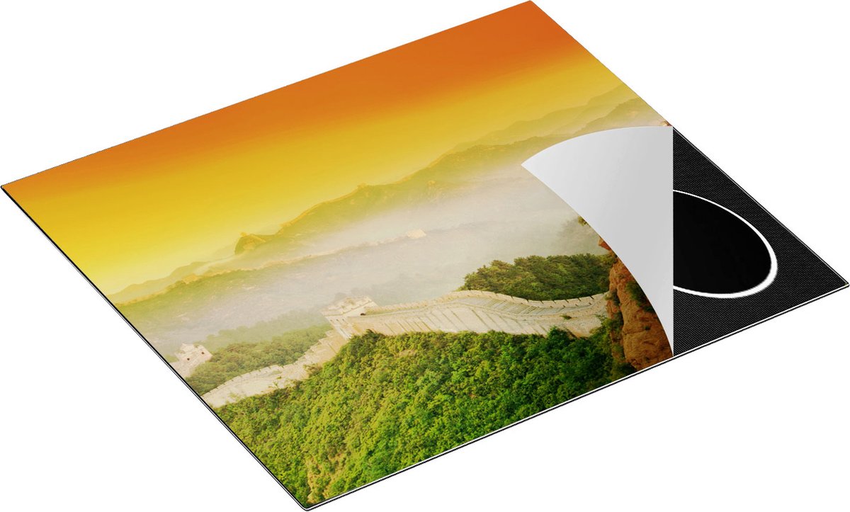 Chefcare Inductie Beschermer Chinese Muur bij Zonsopgang - 59x52 cm - Afdekplaat Inductie - Kookplaat Beschermer - Inductie Mat