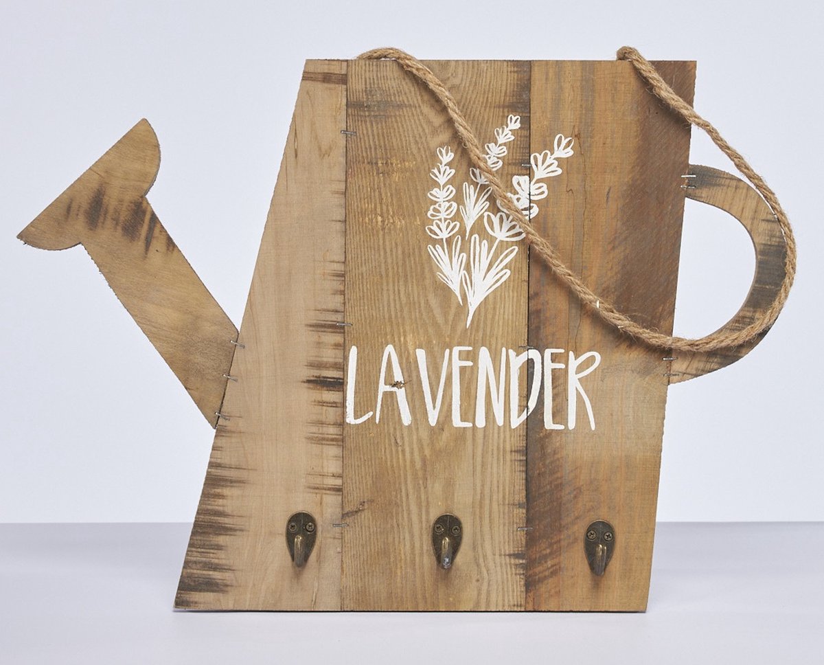Wandbord - Gieter Lavender - met haakjes - hout