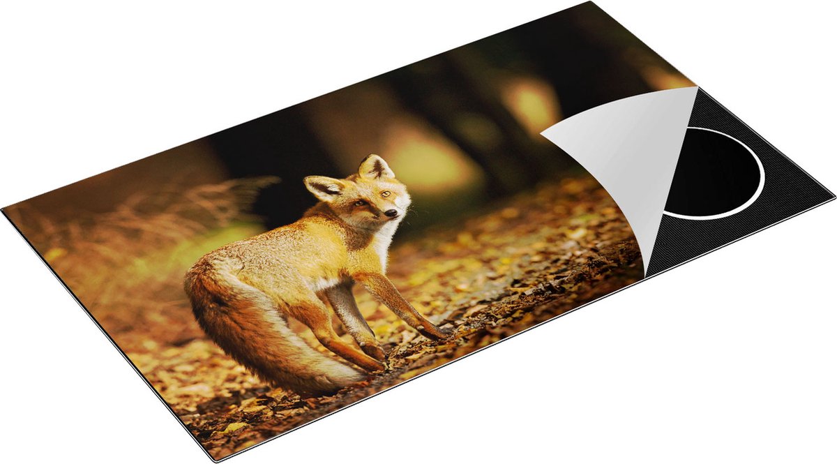 Chefcare Inductie Beschermer Vos in het Herfstbos - 90x55 cm - Afdekplaat Inductie - Kookplaat Beschermer - Inductie Mat