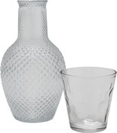Schenkkan met drinkglas - Transparant - Glazen Waterkan met deksel - Waterkaraf voor Fruitwater - x L