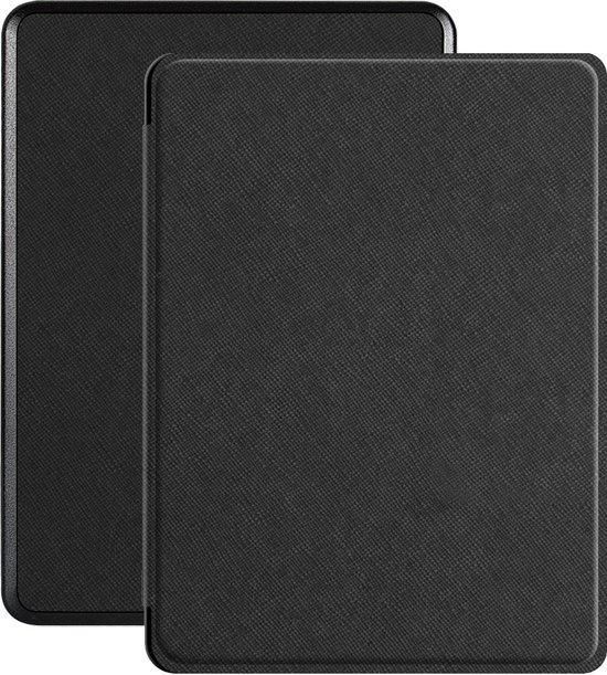 Lunso - Geschikt voor Kobo Glo / Glo HD / Touch 2.0 (6 inch) - Vegan saffiano leren sleepcover hoes - Zwart