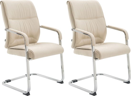 Set de 2 Chaises de salle à manger Anubis XXL CLP - Tissu crème
