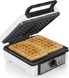 Princess 132397 Wafelijzer - 2 Belgische wafels - 4x7 - Regelbare thermostaat - Anti aanbaklaag - 1200 Watt - 20 x 20 cm - Wit
