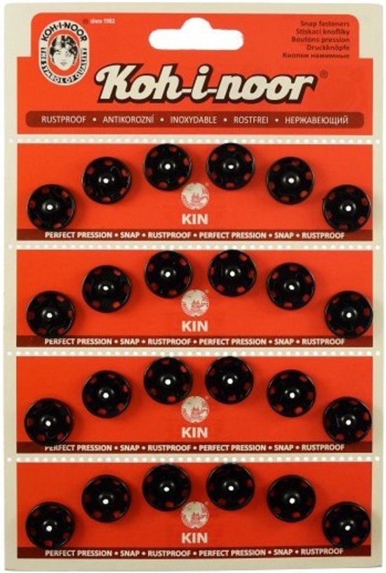 Koh i noor Drukkers Zwart No 5 15 Mm Zwart Metaal Rvs 24 koh-i-noor-drukkers-zwart-no-5-15-mm-zwart-metaal-rvs-24