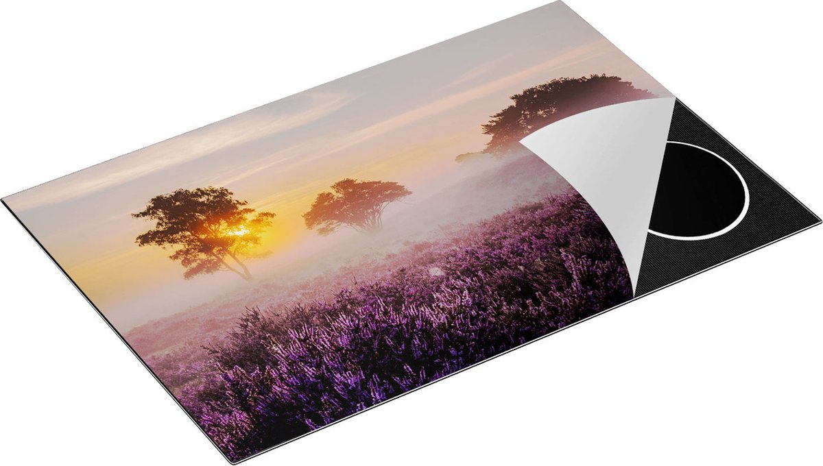 Chefcare Inductie Beschermer Weide in de Veluwe bij Zonsondergang - 80,2x52,2 cm - Afdekplaat Inductie - Kookplaat Beschermer - Inductie Mat