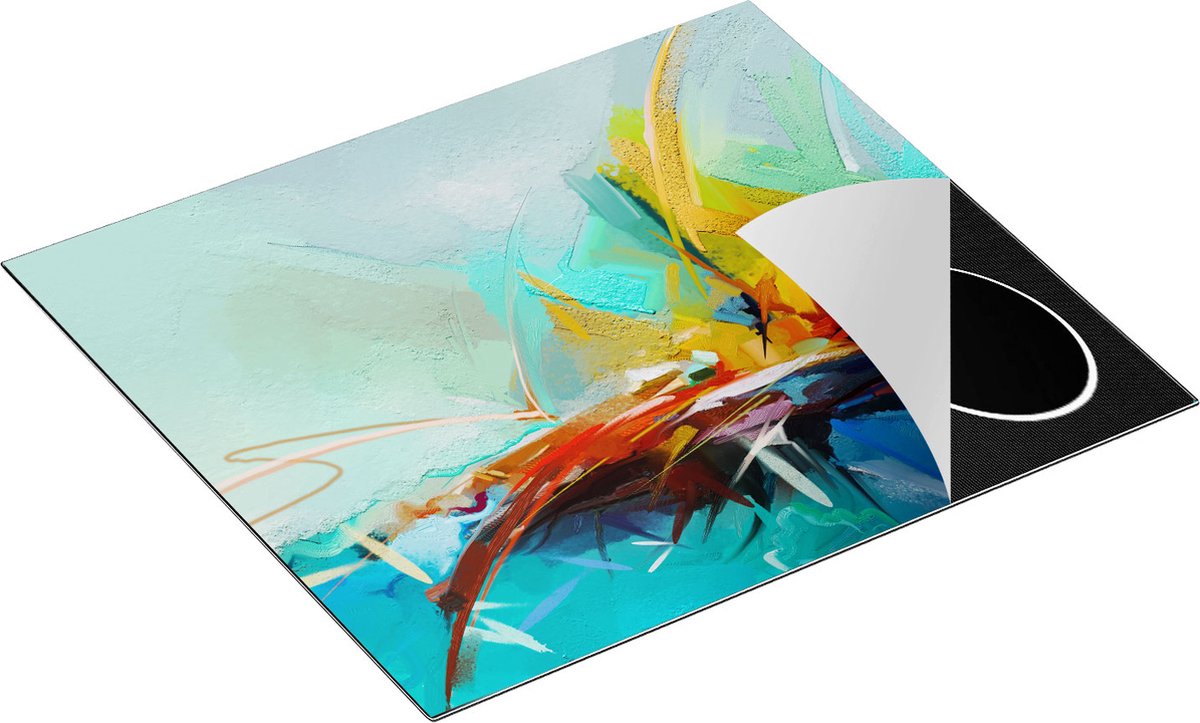 Chefcare Inductie Beschermer Abstracte Kunst - Kampvuur - 60x52 cm - Afdekplaat Inductie - Kookplaat Beschermer - Inductie Mat