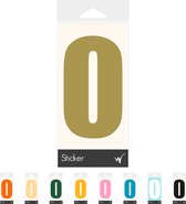 Cijfer 0 Cijfersticker Dikgedrukt - Deursticker - Kliko Sticker - Huisnummer - 10 x 5,5 cm - Goud