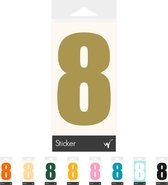 Cijfer 8 Cijfersticker Dikgedrukt - Deursticker - Kliko Sticker - Huisnummer - 10 x 5,5 cm - Goud