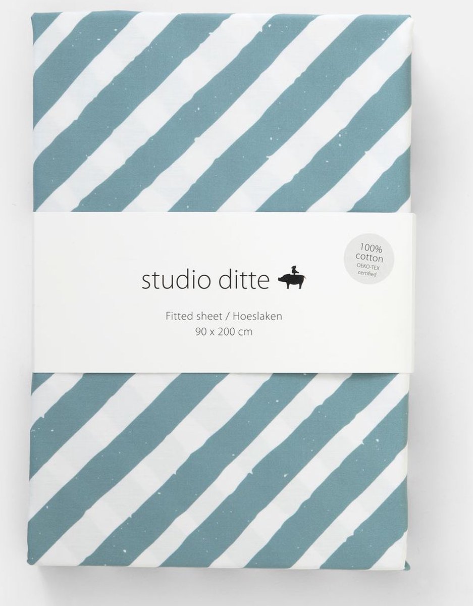 Studio Ditte Hoeslaken 70x150cm | Stripes Blue