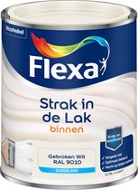 Flexa Strak in de Lak - Watergedragen - Zijdeglans - Wit - 750 ml | bol.com