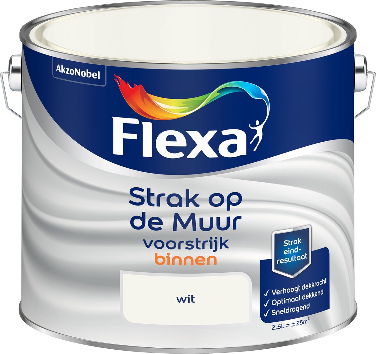 Flexa Strak op de muur watergedragen Voorstrijk - Wit - 2,5 liter - Flexa