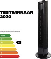 Ventilator - 78 cm - Testwinnaar 2020 - Ventilator staand - Roterend - Energiebesparend en milieuvriendelijk - Verfrist én verschoont - Drie standen - Zeer stil (max. 48 dB) - Krachtig vermogen - XL stroomsnoer - Merk: Jung - Kleur: Zwart