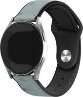 Strap-it bandje leer - leren / siliconen hybrid bandje geschikt voor Samsung Galaxy Watch 6 / 6 Classic / Galaxy Watch 5 / 5 Pro / Galaxy Watch 4 / 4 Classic - horlogeband voor Galaxy Watch 4-5-6 alle varianten - grijs