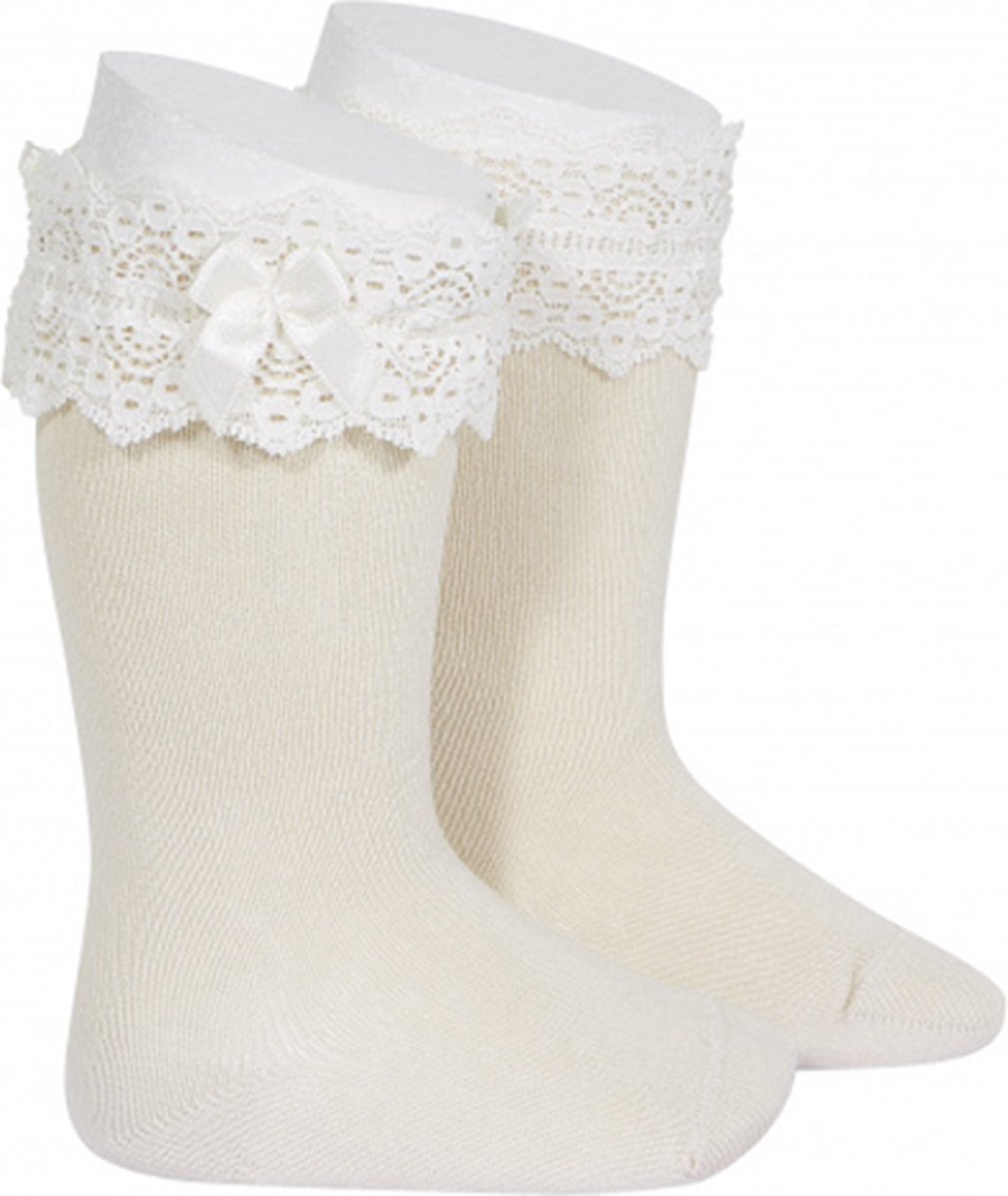 Cóndor Kniekous Kant met Strikje | 2484/2 | Linen/Beige | 6-12 mnd | maat 0