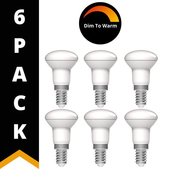 Lampe à réflecteur DimToWarm LED E14 - R50 - Dimmable - 4,9W (40W) - Blanc chaud - 6 Lampes à réflecteur