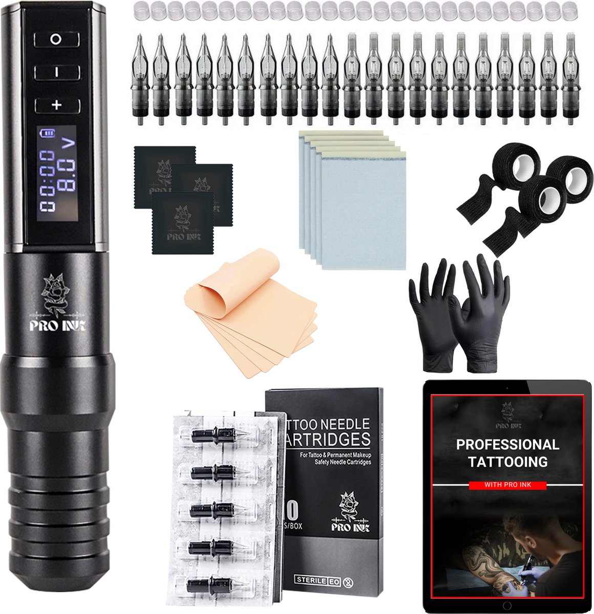 PROINK® Draadloze Tattoo Machine Tattoo Pen Draadloos 2.000mAh