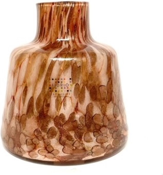 Design vaas Toscany large - Fidrio GOLD - glas, mondgeblazen bloemenvaas - diameter 8 cm hoogte 25 cm