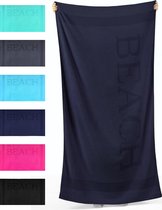 Droomtextiel® Beach Strandlaken xxl 100x200 cm - Navy Blauw - 100% Zacht Katoen - Sterke Kwaliteit