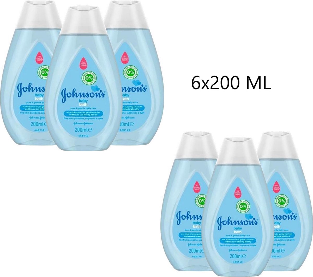 Johnson's Baby Badolie NEW Pure & Gentle 6 x 200ml - Voordeelverpakking - Jumbopakket Johnson's Baby Badolie NEW Pure & Gentle 6 x 200ml - Voordeelverpakking - Jumbopakket