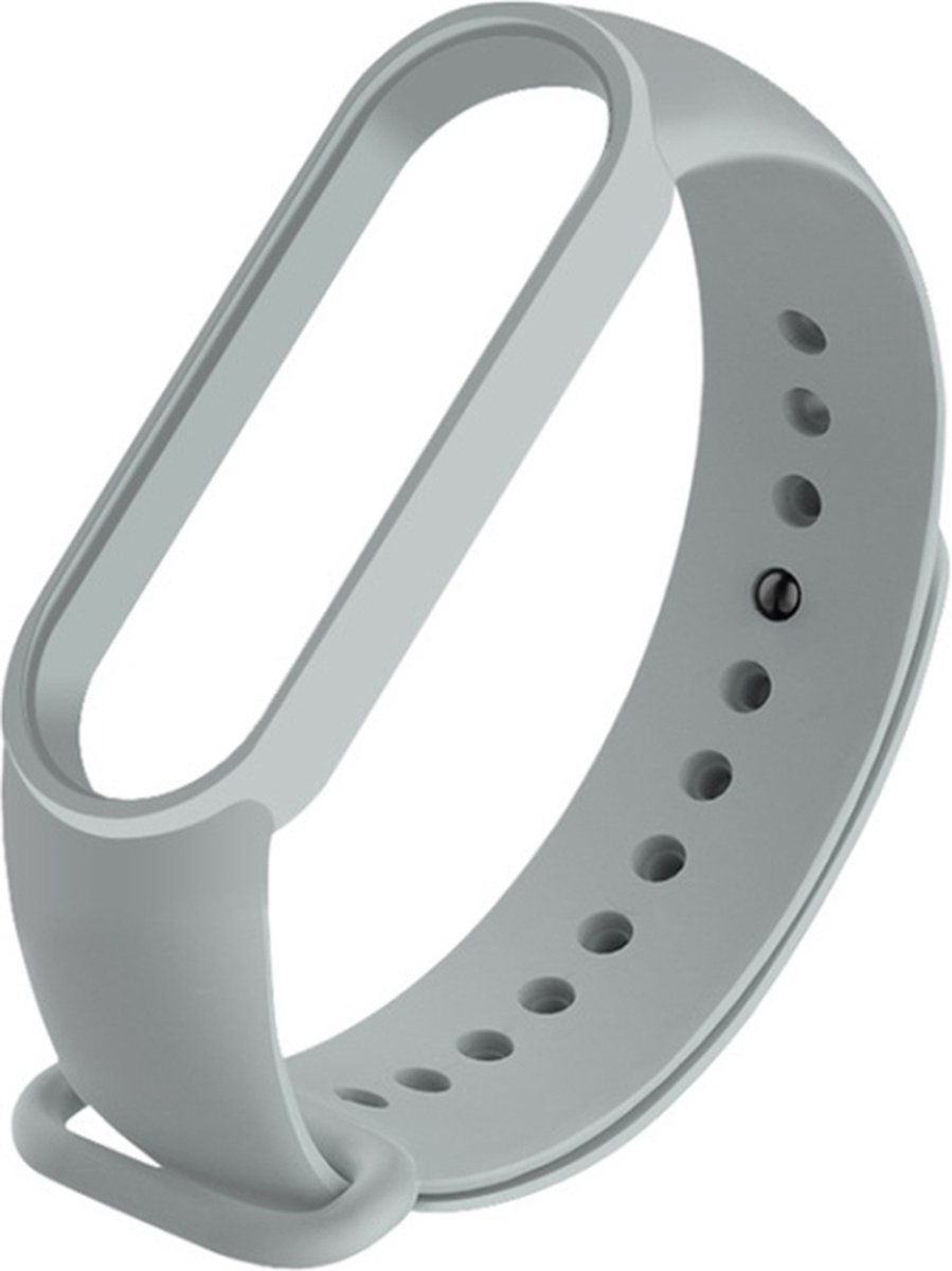 Siliconen bandje - geschikt voor Xiaomi Mi Band 5 / Mi Band 6 - lichtgrijs