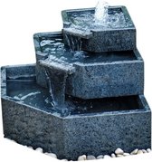 Waterornament Cascade Graniet - incl. pomp en ledlamp - 60x60x45cm