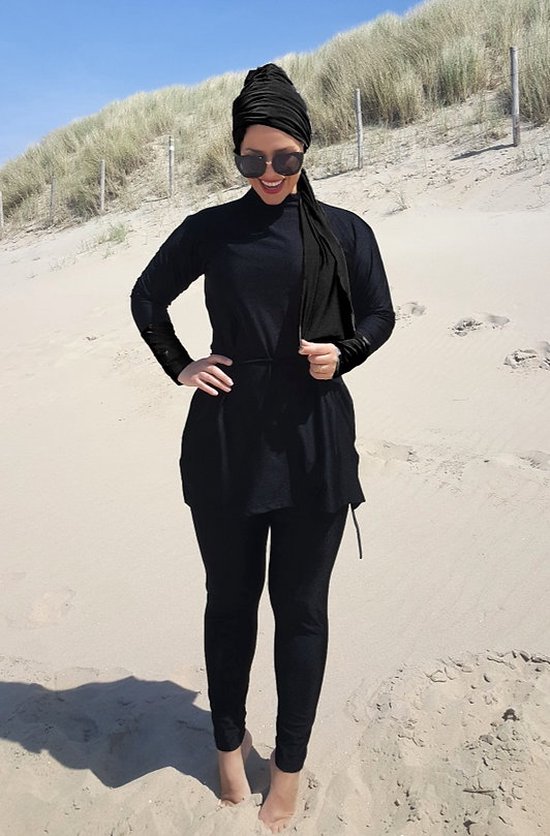 seafanny Dames 3-delige Moslim Badmode Volledige Cover Hijab Burkini Bescheiden Badpak(Anthuria 40-42) L