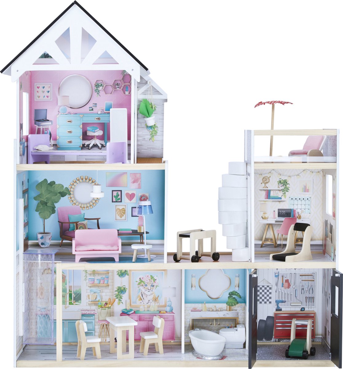 Maison de poupée avec 16 accessoires en bois olivia's little world blanc  Teamson Kids