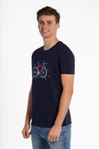 Brooklyn Donkerblauwe Intwiel Fiets | Velo T-shirt Wielrennen | Koers | Grappig | Cadeau - Maat M