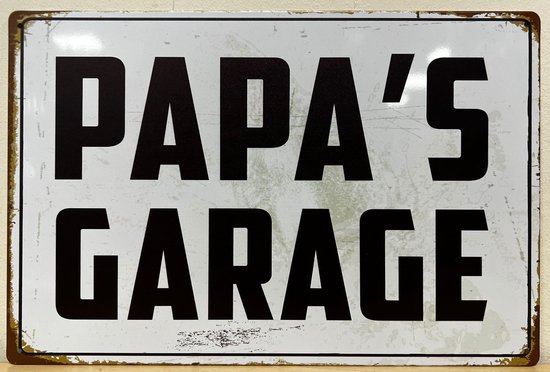 Papas Garage Reclamebord Van Metaal Metalen Wandbord Muurplaat