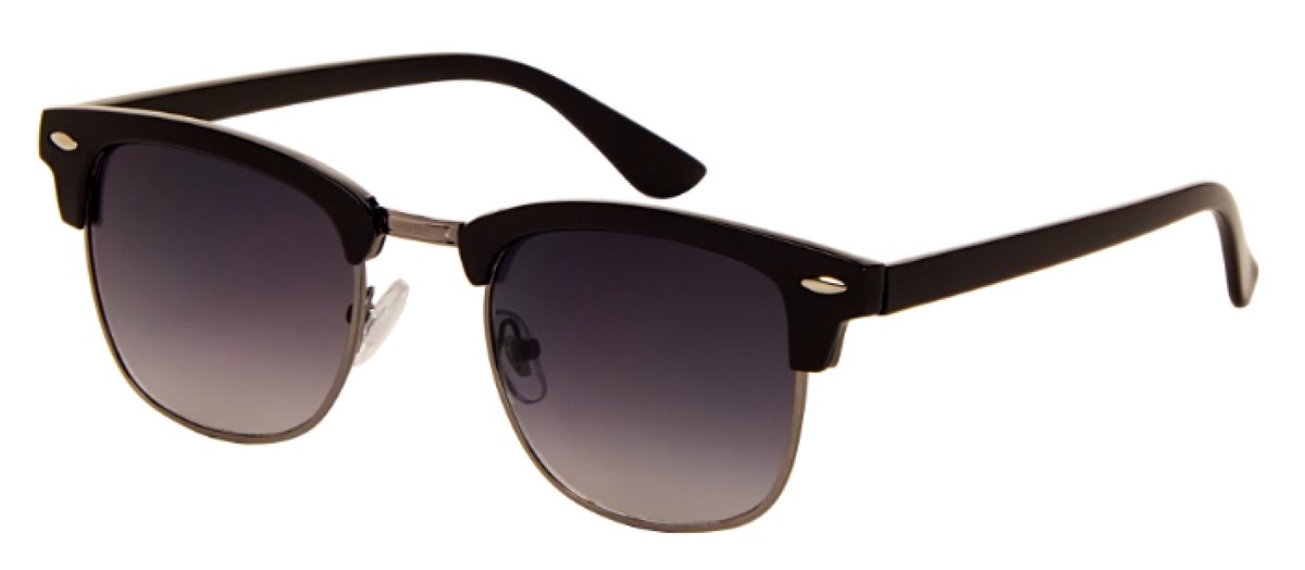 Hidzo Volwassen Half Frame Zonnebril Zwart - UV 400 - Bruine Glazen