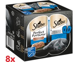 Sheba - Perfect Portions - Adult Paté Tonijn -  8 verpakkingen van 3x2stuks