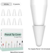 Apple Pencil 1/2 case – Siliconen Tip hoes – 8 stuks – Wit