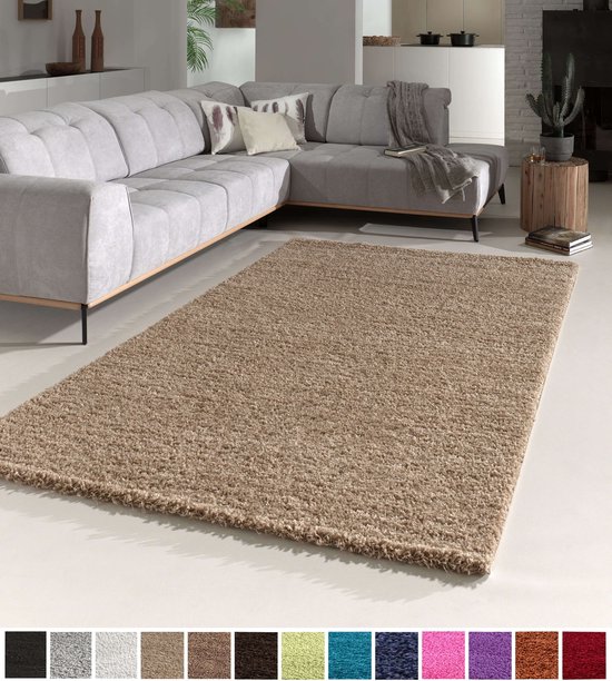 Flycarpets Candy Shaggy Vloerkleed - 80x150cm - Beige - Hoogpolig Carpet