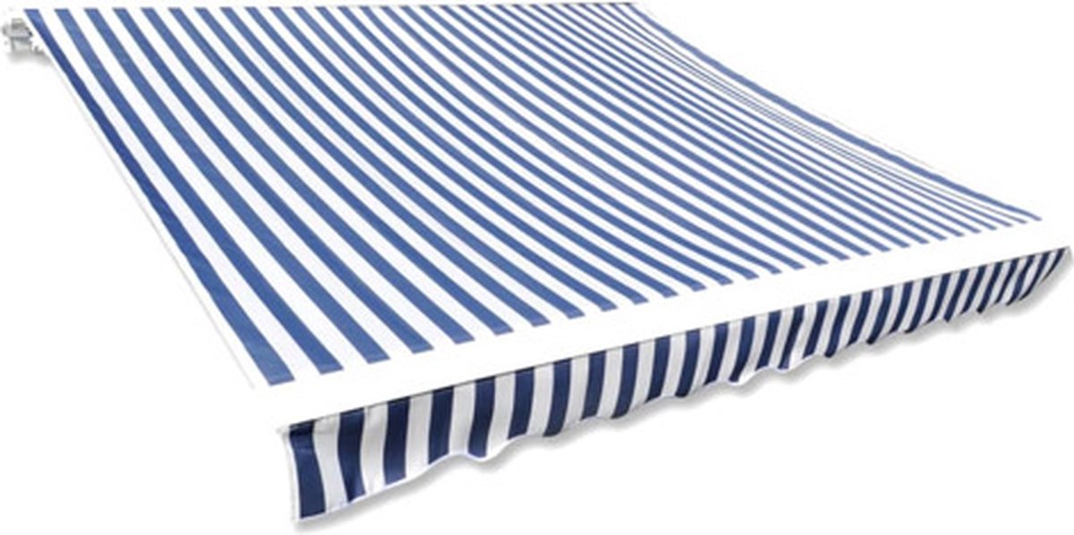 Bol.com vidaXL - Luifeldoek - 3x2,5 - m - canvas - blauw - en - wit aanbieding