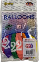 Latex ballonnen versiering - 2 Jaar - 8 stuks - 30cm doorsnee - biologisch afbreekbaar