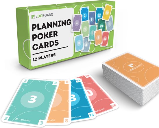 Scrum Planning Poker Kaarten - 12 personen - incl. E-book over planning poker in Nederlands en Engels