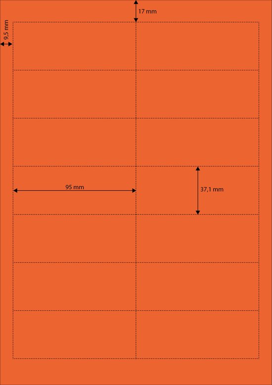 Schapkaartjes / Blanco Prijskaartjes Oranje - 95 x 37,1 mm