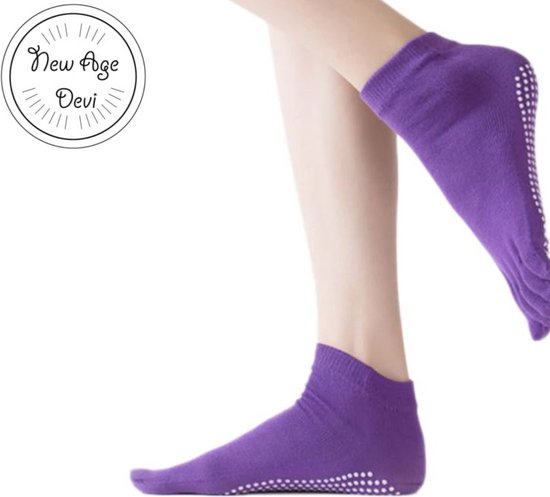 New Age Devi - Teen sokken -Paars - sport - fitness - pilates - yoga - anti slip - slijtvast - ademend van New Age Devi — afbeelding 2