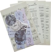 Sticker- en Papierset - Old Paper Material - Music - Leuk voor o.a. Bulletjournal, scrapbooking en het maken van kaarten.  - Muziek papier