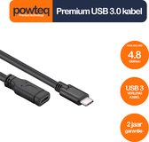 Powteq - 1 meter premium USB 3.0 verlengkabel - USB C verlengkabel