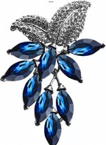 Broche- Strass- Blauw- Speld- Charme Bijoux