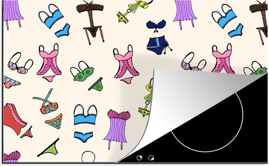 KitchenYeah® Inductie beschermer 76x51.5 cm - Lingerie - Ondergoed - Patroon - Kookplaataccessoires - Afdekplaat voor kookplaat - Inductiebeschermer - Inductiemat - Inductieplaat mat